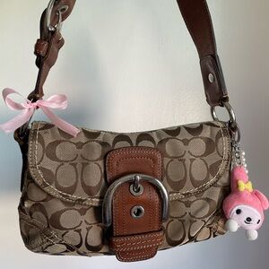 Vintage Coach Tan & Brown Soho Shoulder Bag